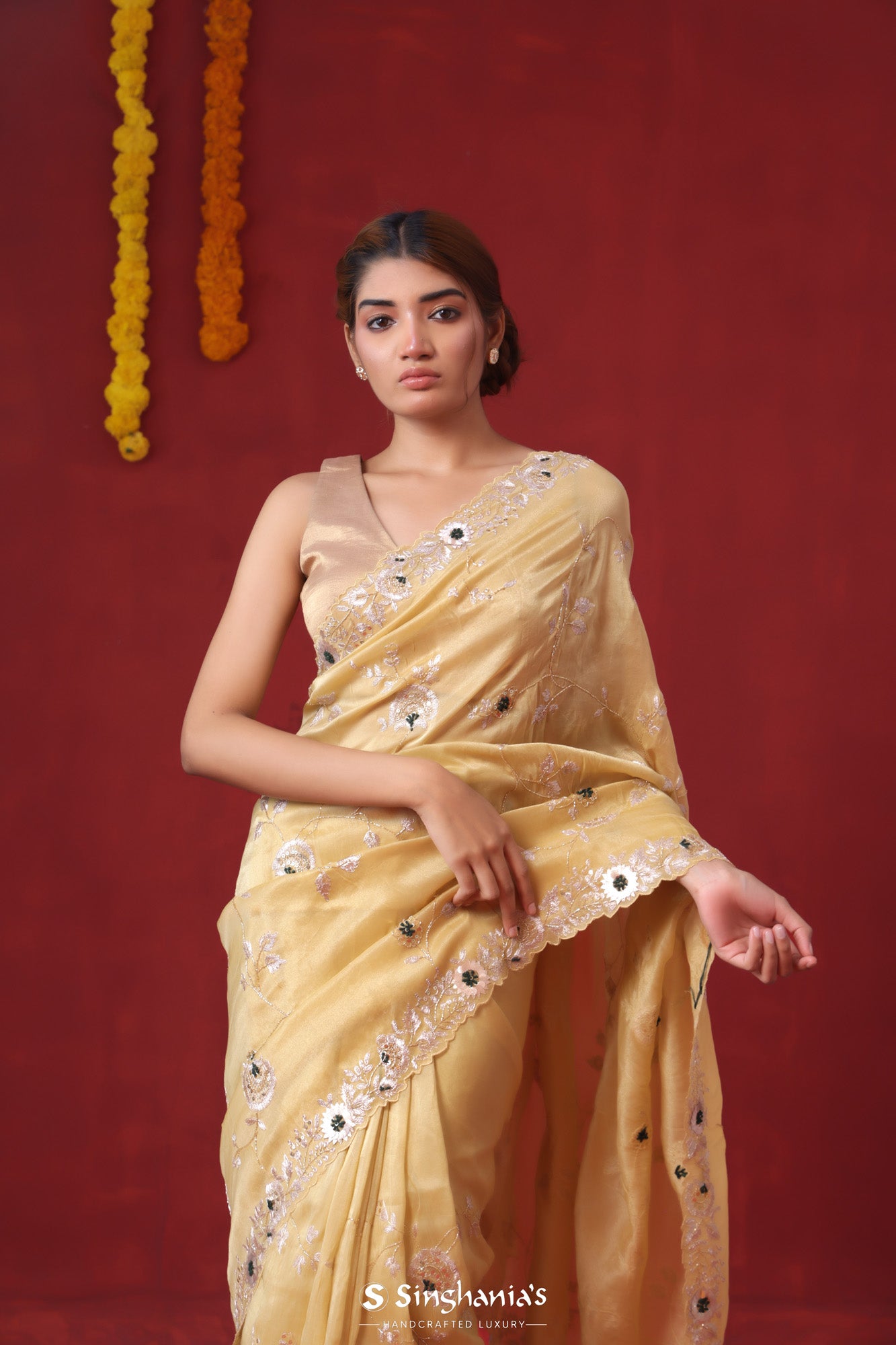 Online Shopping of Malgudi Silk Fabric Yellow Colour Uniform Wear Printed  Saree with Blouse - 6769 in India | Vimla Prints