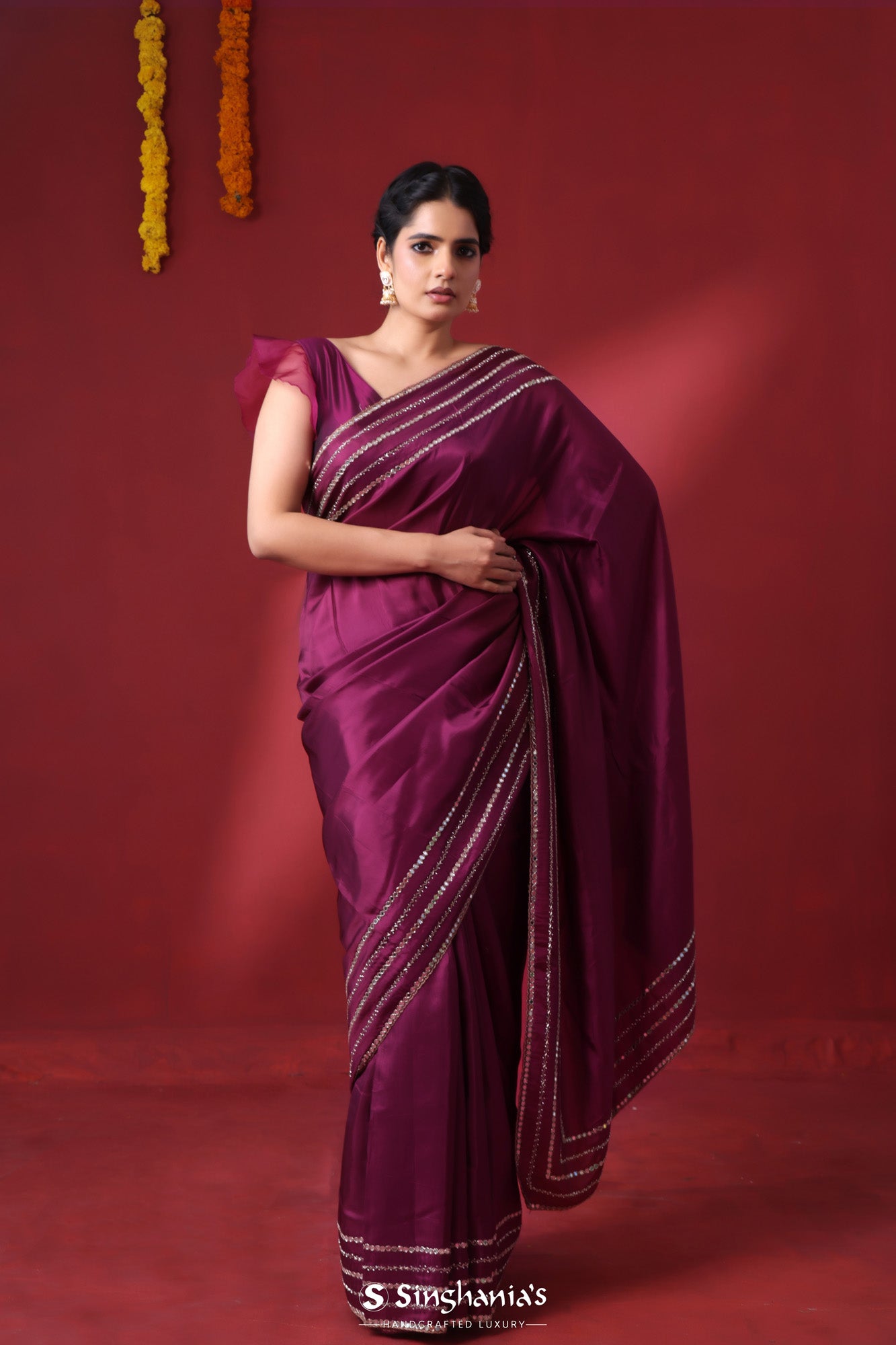 Royal Violet Purple Kanjivaram Designer Silk Saree – TrendOye