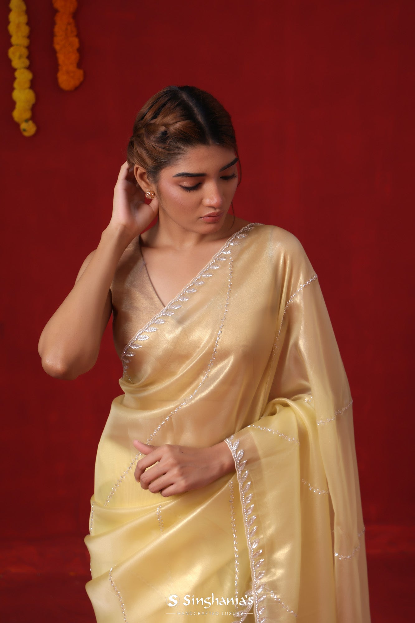 Pure Chanderi Katan Silk Saree With Banebar Border Perfect for Weddings, in  Haldi Yellow Color Handloom Saree for Wedding, Haldi Function - Etsy