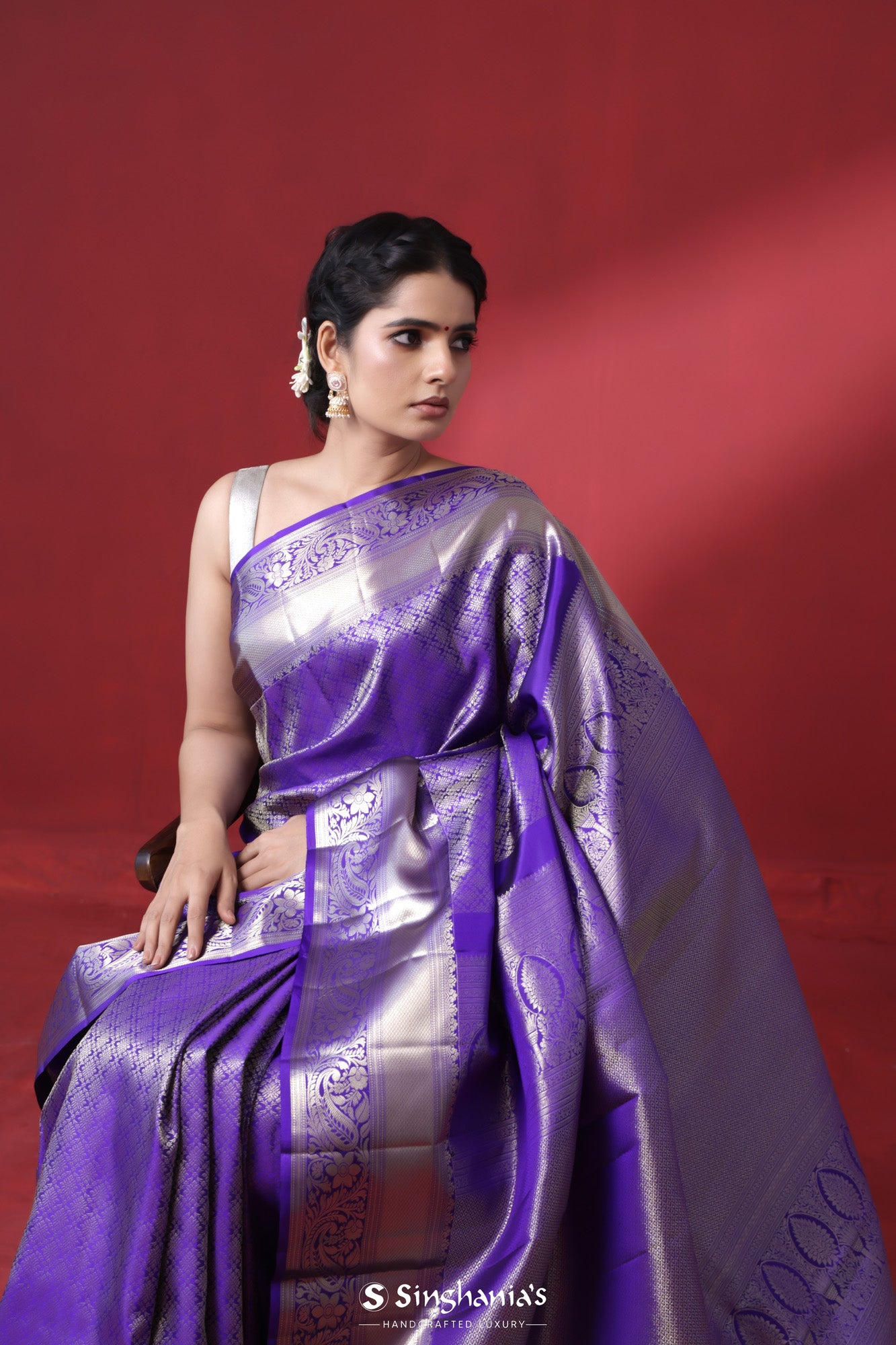 Pre-Order: Blue-Rani Pink Pure Katan Silk Banarasi Shikaargah Handloom -  Tilfi